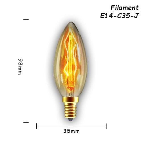 6 pcs/lot Edison Light Bulb Vintage Lamp For Home Bedroom Living Room Decor Vintage Bulbs Antique Style Incandescent Light Bulbs For Chandeliers Wall