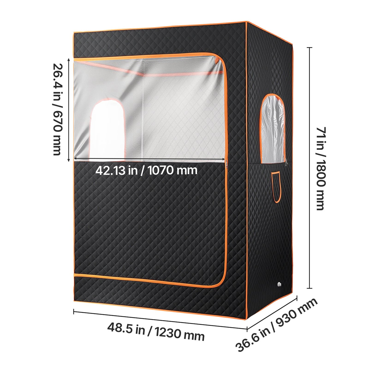Upgraded Portable Steam Sauna for Home, 2 Person Spa Tent with Foldable Chairs - Black