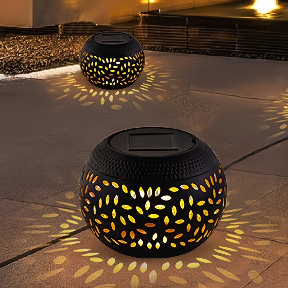 RUIDEL MICHAELS Outdoor solar light, metal solar waterproof desktop light, black outdoor metal desktop decoration light, suitable for courtyards, gardens, terraces, camping, parties, desktop decoration, etc., the best gift fo