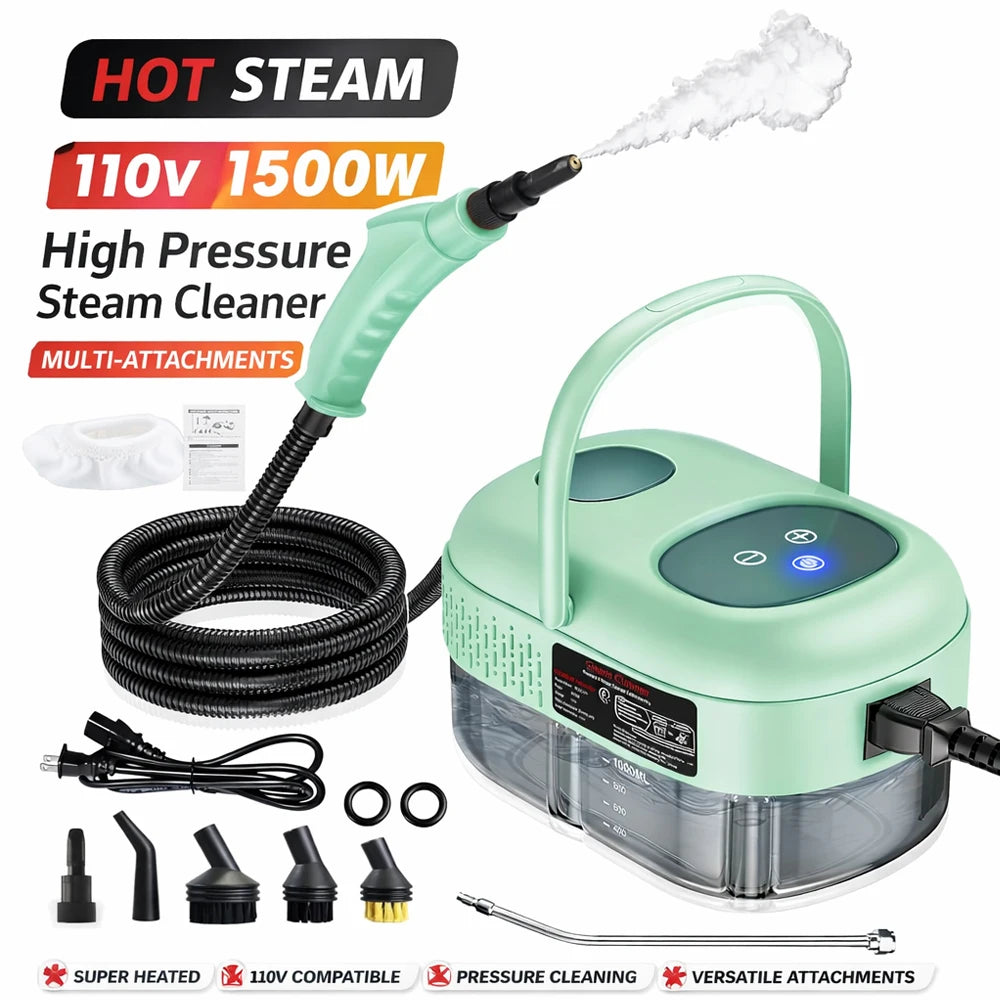 1500W Portable Household Steam Cleaning Machine With Multiple Accessories