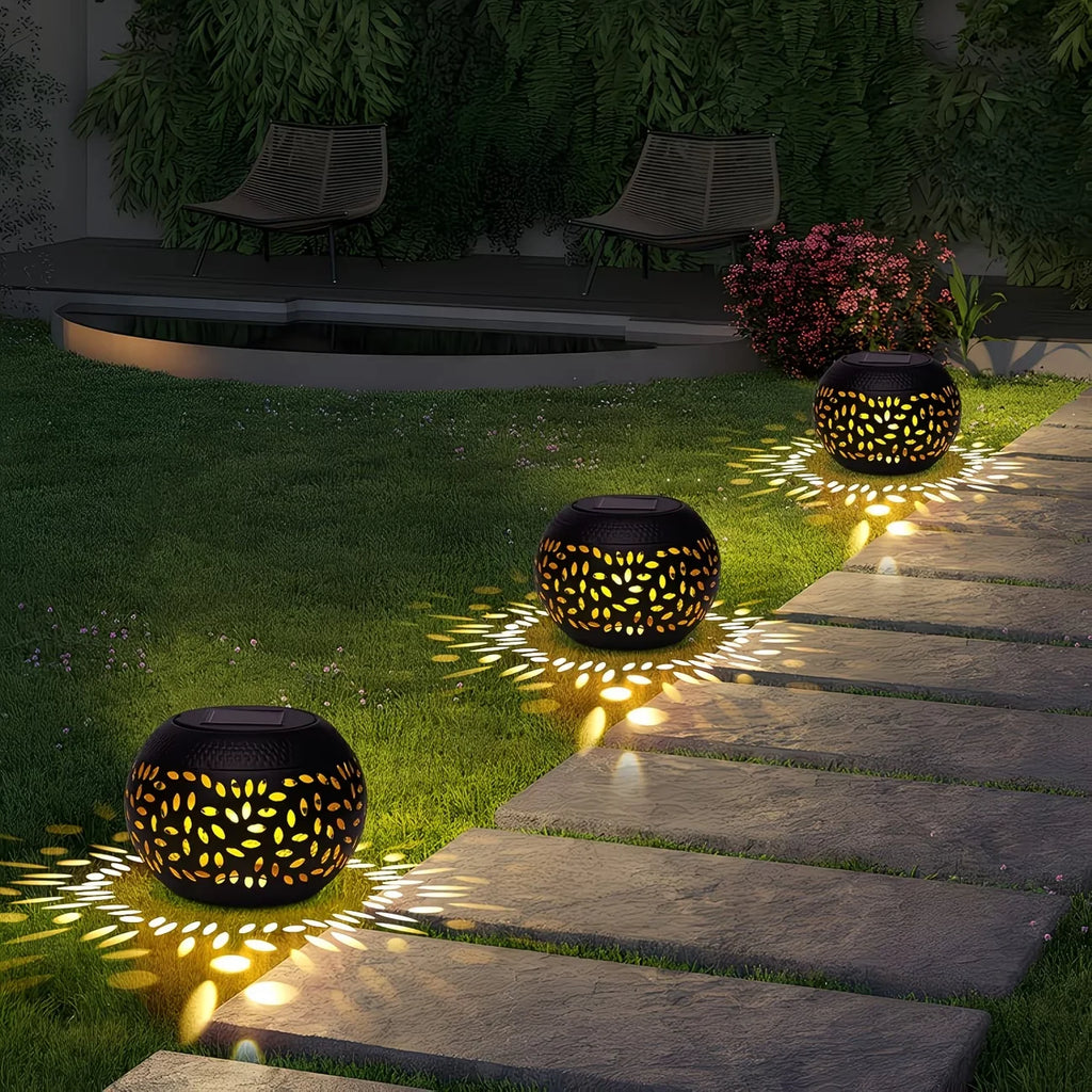 RUIDEL MICHAELS Outdoor solar light, metal solar waterproof desktop light, black outdoor metal desktop decoration light, suitable for courtyards, gardens, terraces, camping, parties, desktop decoration, etc., the best gift fo