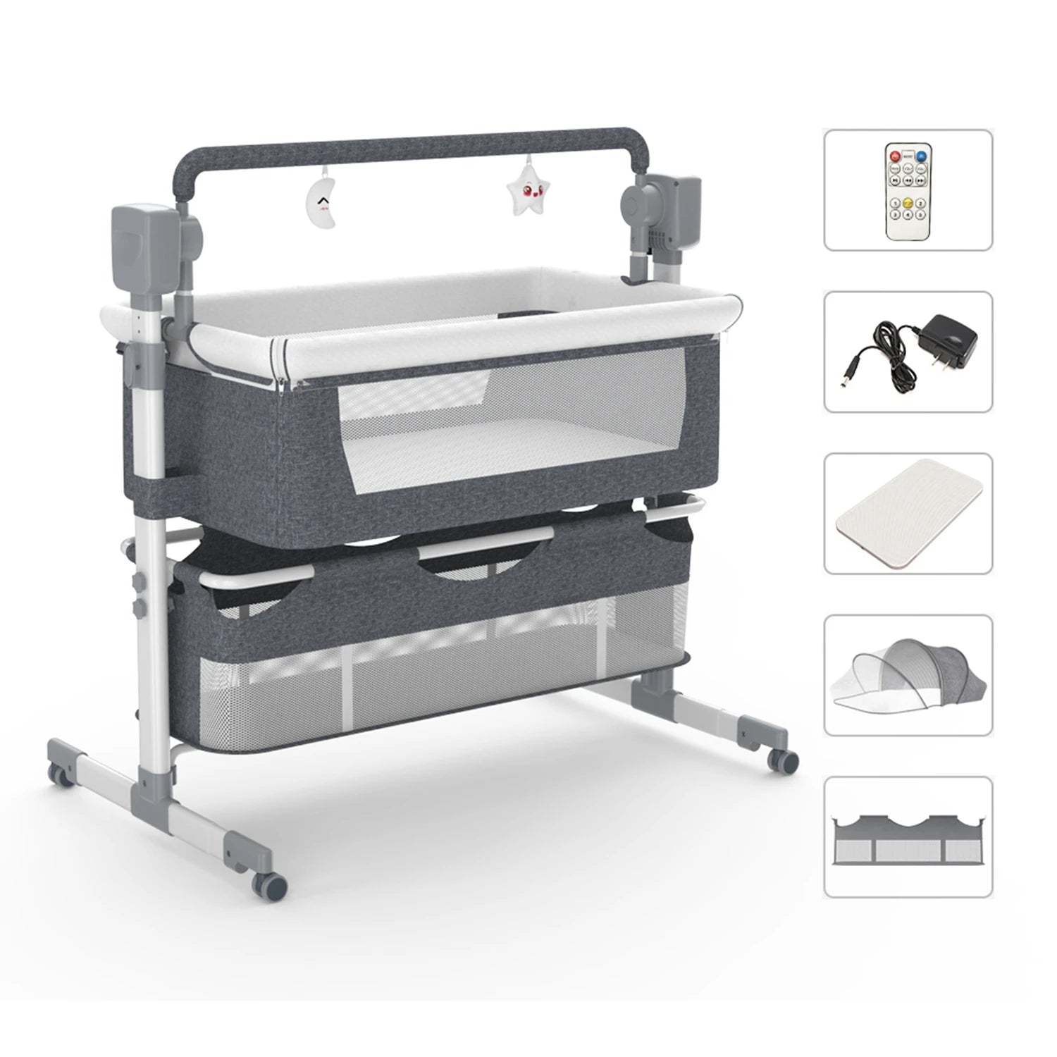Newborn baby rocking portable bassinet