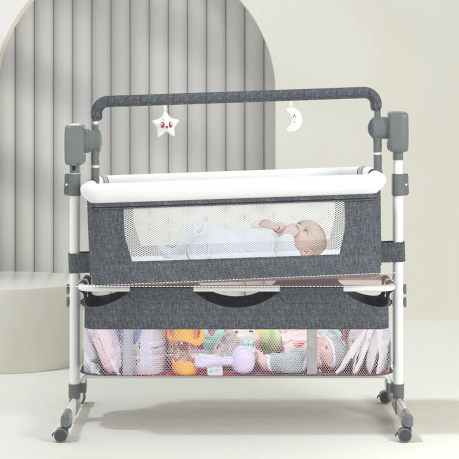 Newborn baby rocking portable bassinet