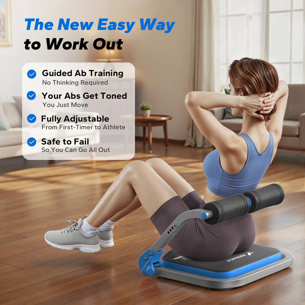 Abdominal Trainer With 3 Adjustable Resistance Levels Automatic Rebound