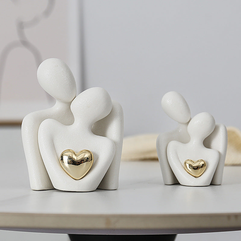 Creative couple figure decoration Newlywed home decoration Lover sculpture decoration figure desktop living room bookshelf decor