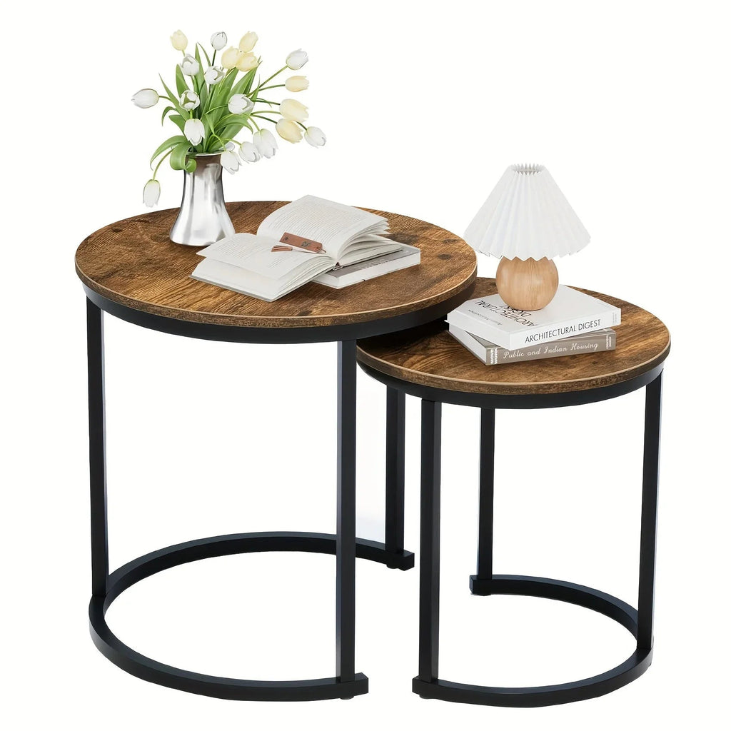 Coffee Table - Wood Grain Wooden Round