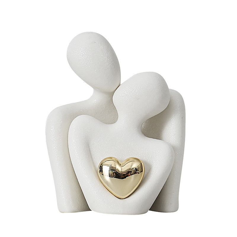 Creative couple figure decoration Newlywed home decoration Lover sculpture decoration figure desktop living room bookshelf decor