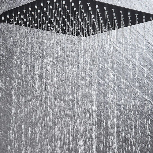 16 Inch  Black Square Shower Head Rainfall Shower Accessories Stainless Steel Top Bathroom Ultrathin Shower Head Ceiling Install