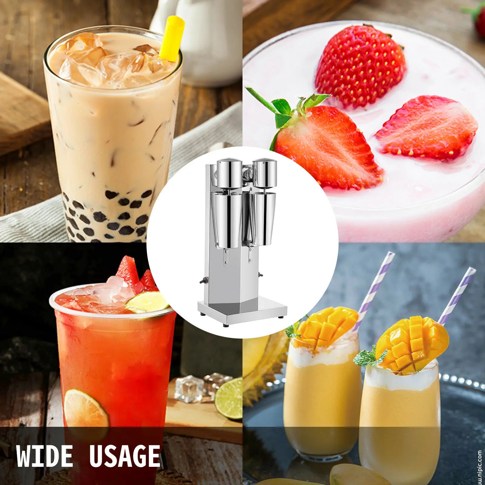 Milk Shake Machine Commercial Auto Double Cups 
 Stainless Steel Bubble Boba Drink Mixer