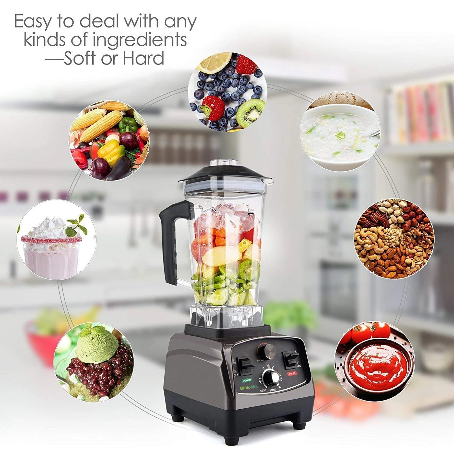 Heavy Duty Commercial Grade Timer Blender Mixer Juicer Fruit Food Processor Ice Smoothies