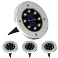 4Pcs Solar Power Disk Light 8LED Ground Lamp Light Spot Lamp for Outdoor Path Way Yard Garden Decking Lawn Waterproof