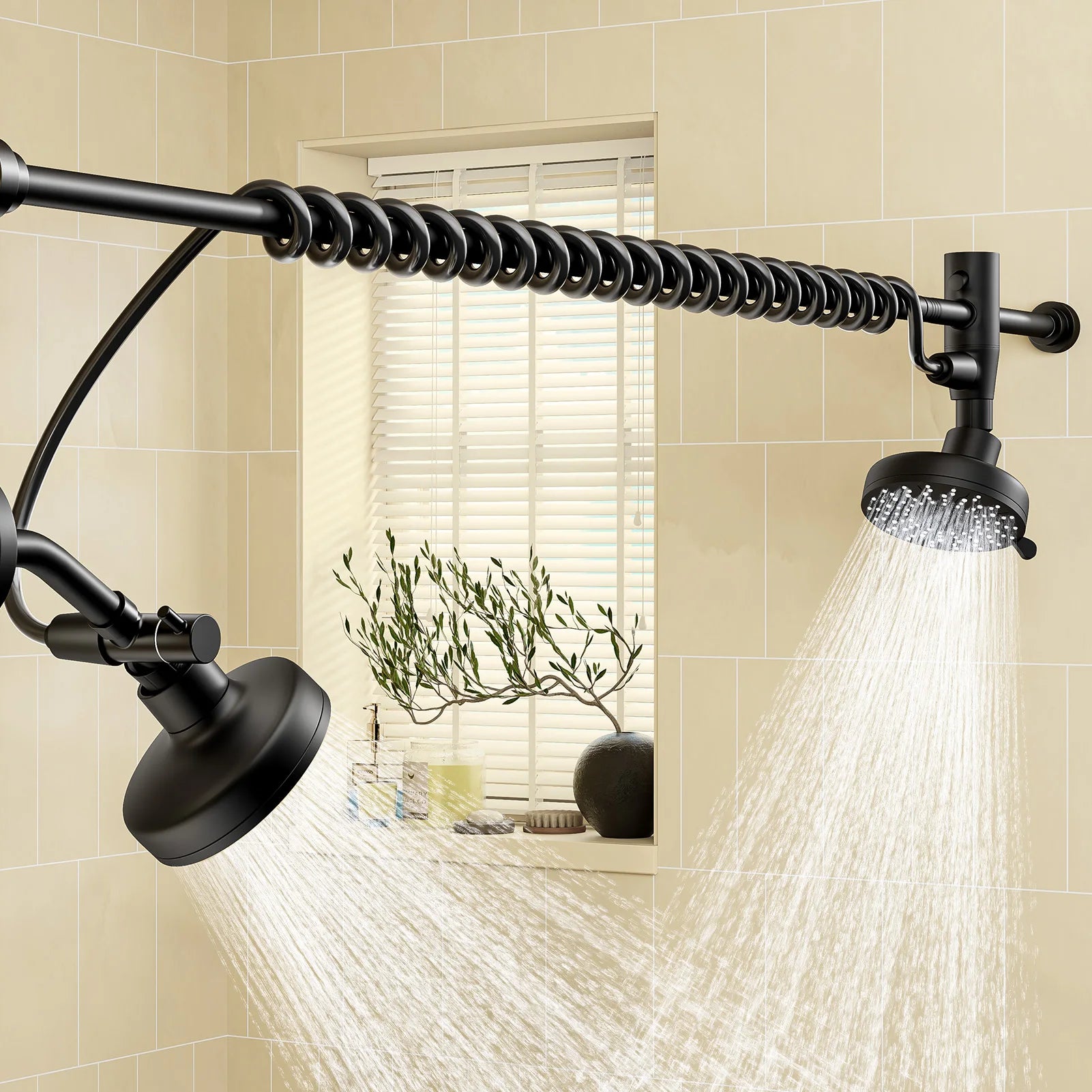 Tandem Shower Head For Couples, Dual Shower Head with Original Adjustable Slider