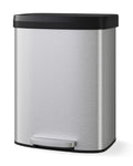 15.8 Gallon Large Step Garbage Can, Stainless Steel Waste Bin with Bag Retainer