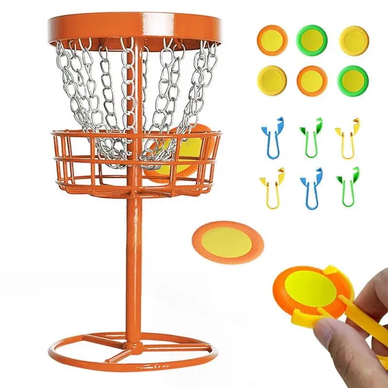 Portable Disc Golf Basket Heavy Duty Throwing Training Net