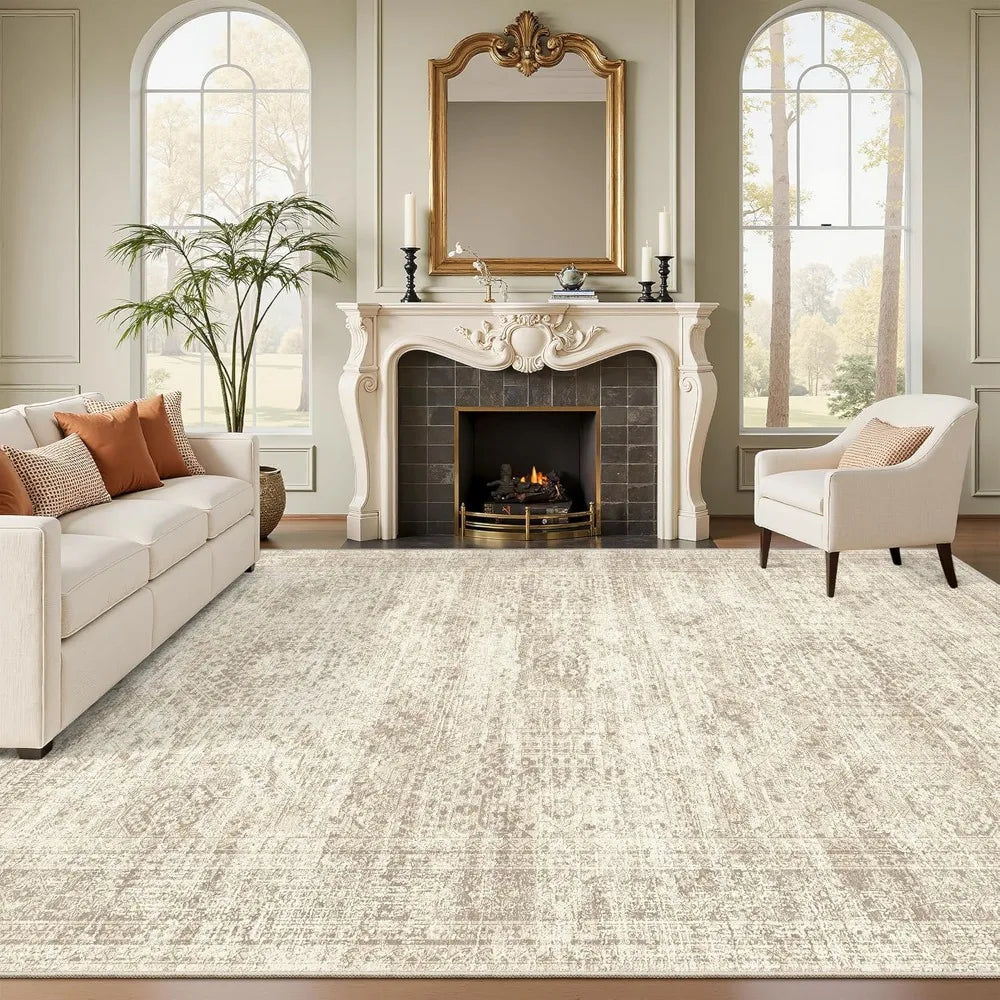 Soft Rugs for Living Room Vintage Beige Carpet 8x10