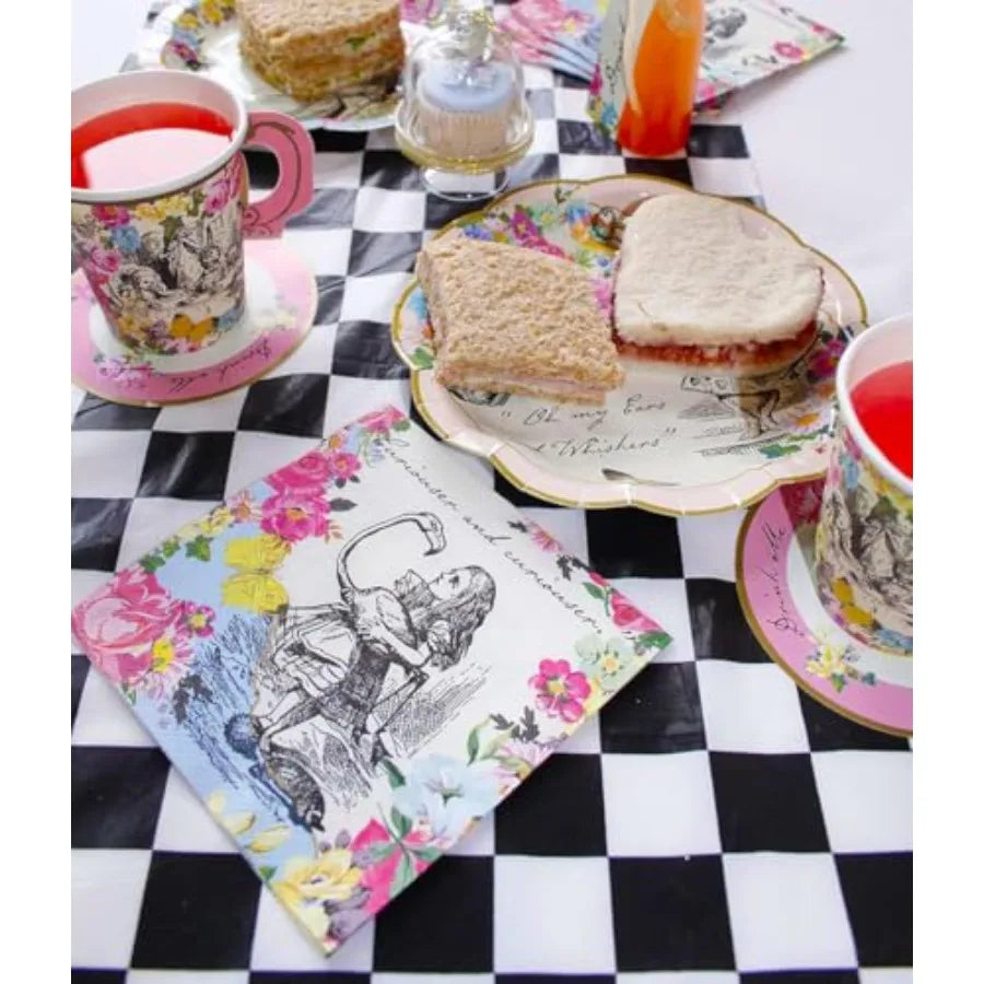 240 x Alice in Wonderland Party Napkins Disposable Paper Serviettes for Tea Party