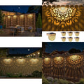 Outdoor Wall Lights Plastic Solar Powered Deck Step Stair Lights Mandala Theme Waterproof Fence Solar Light