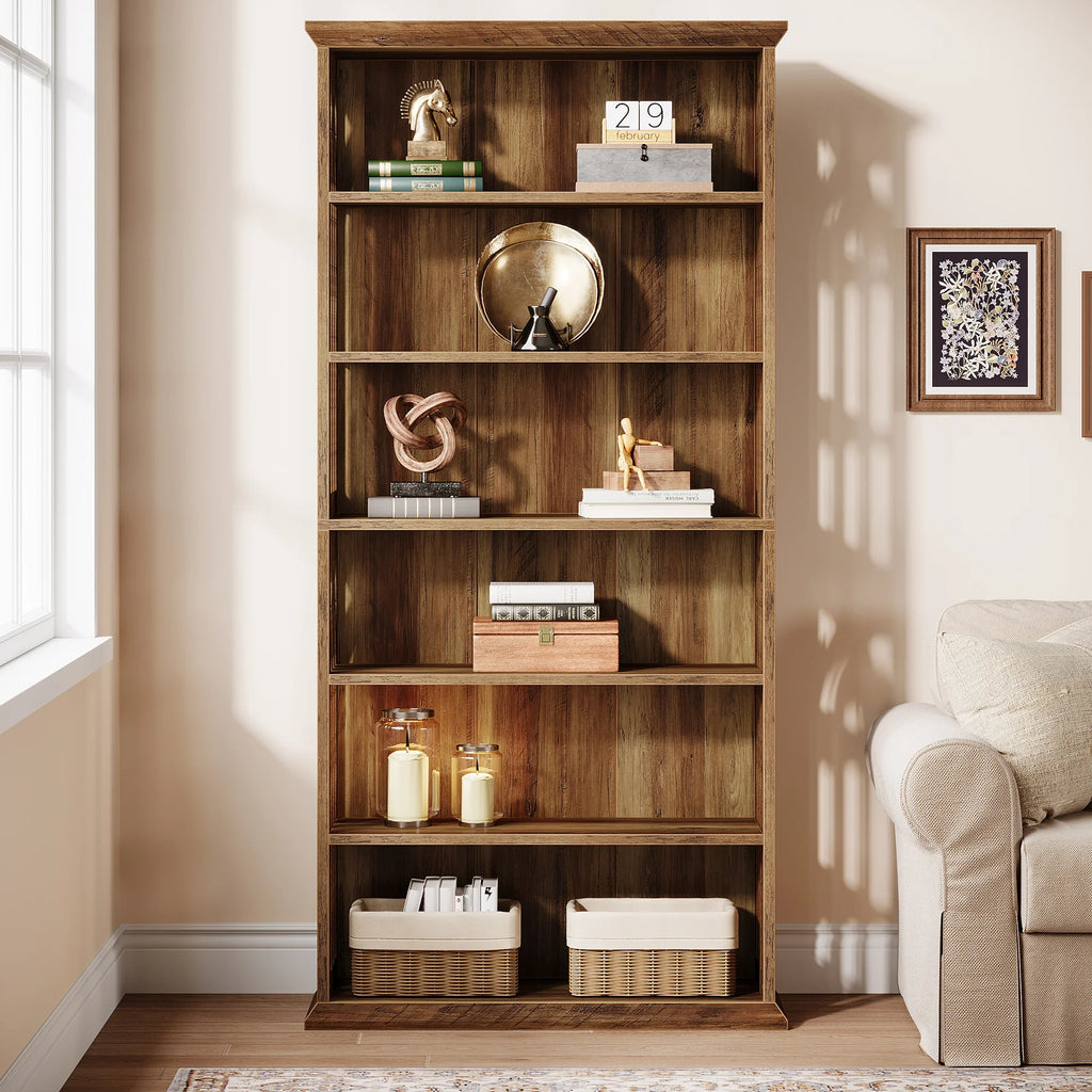 6-Tier Bookshelf, 75-Inch Tall Bookcase