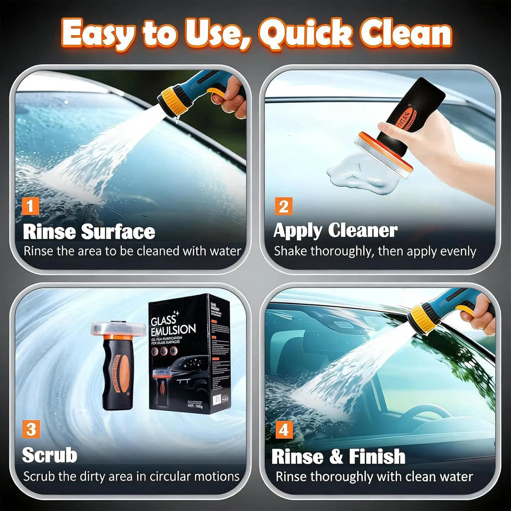 New Handheld Car Glass Oil Film Remover Front Windshield Rearview Mirror Side Window Powerful Cleaner Stain Removal Maintenance Clear Vision