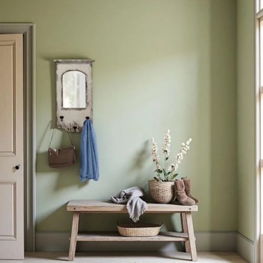 Rustic Entryway Arched Wall Mirrors with 3 Metal Hooks 12" x 22", Hanging Distressed White Wood Frame Farmhouse Bathroom Mirror
