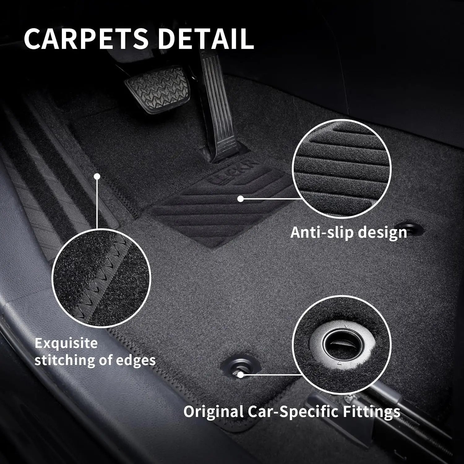 Custom Fit Carpet Mats for  Toyota RAV4 2019-2024 2025 0.5 Inch Thickness Rugs Premium All Weather Anti-Slip Waterproof Mat