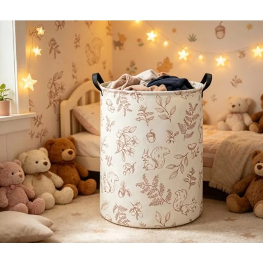 Baby Laundry Hamper kids laundry Basket Waterproof Storage Bin for Bedroom Clothes Organizer Basket Woodland Room Décor