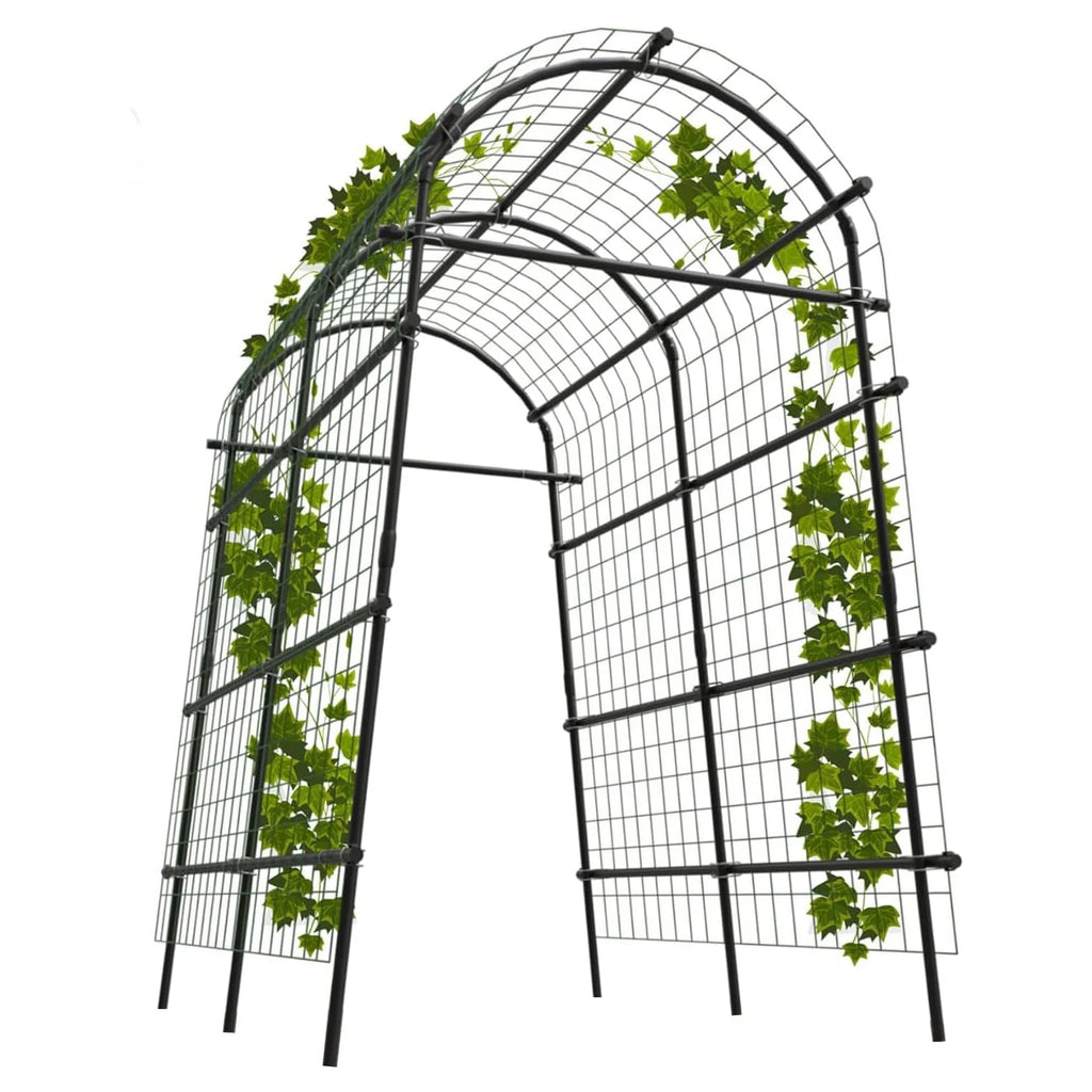 Garden Arch Trellis, 7.5FT Extra Tall Polyethylene-Coated Stainless Steel Garden Trellis for Cucumbers, Melons, Vegetables, Peas, Tomatoes & Climbing Vegetables, Outdoor Rust-Resistant Trellis
