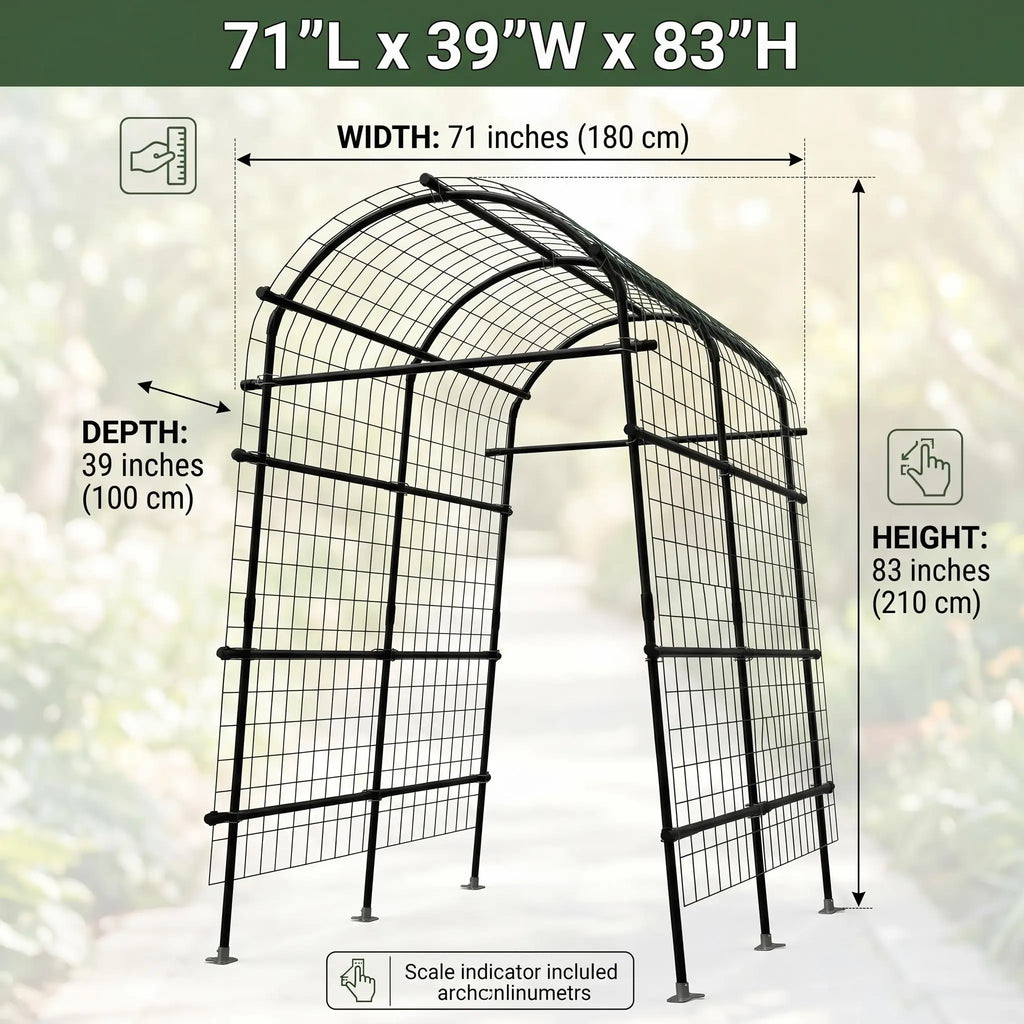 Cucumber Trellis For Raised Bed U-Shape Garden Trellis For Climbing Plants Metal Arch Vegetables Trellis Plant Support For Grape Vine Beans Squash Peas Flower Outdoor