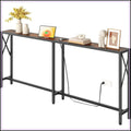 70 In Skinny Sofa Table Behind Couch, Console Table with Outlets & USB Ports for Hallway, Entryway, Living Room, Bedroom, Rustic Brown