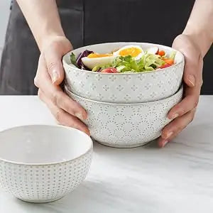 26 oz, Ceramic Bowl s 6 Inch, Set of 4, Arctic white