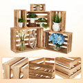 5 Pack Wooden Storage Crates, Rustic Farmhouse Nesting Crates, Decorative Wood Boxes for Home Decor, Display & Organization
