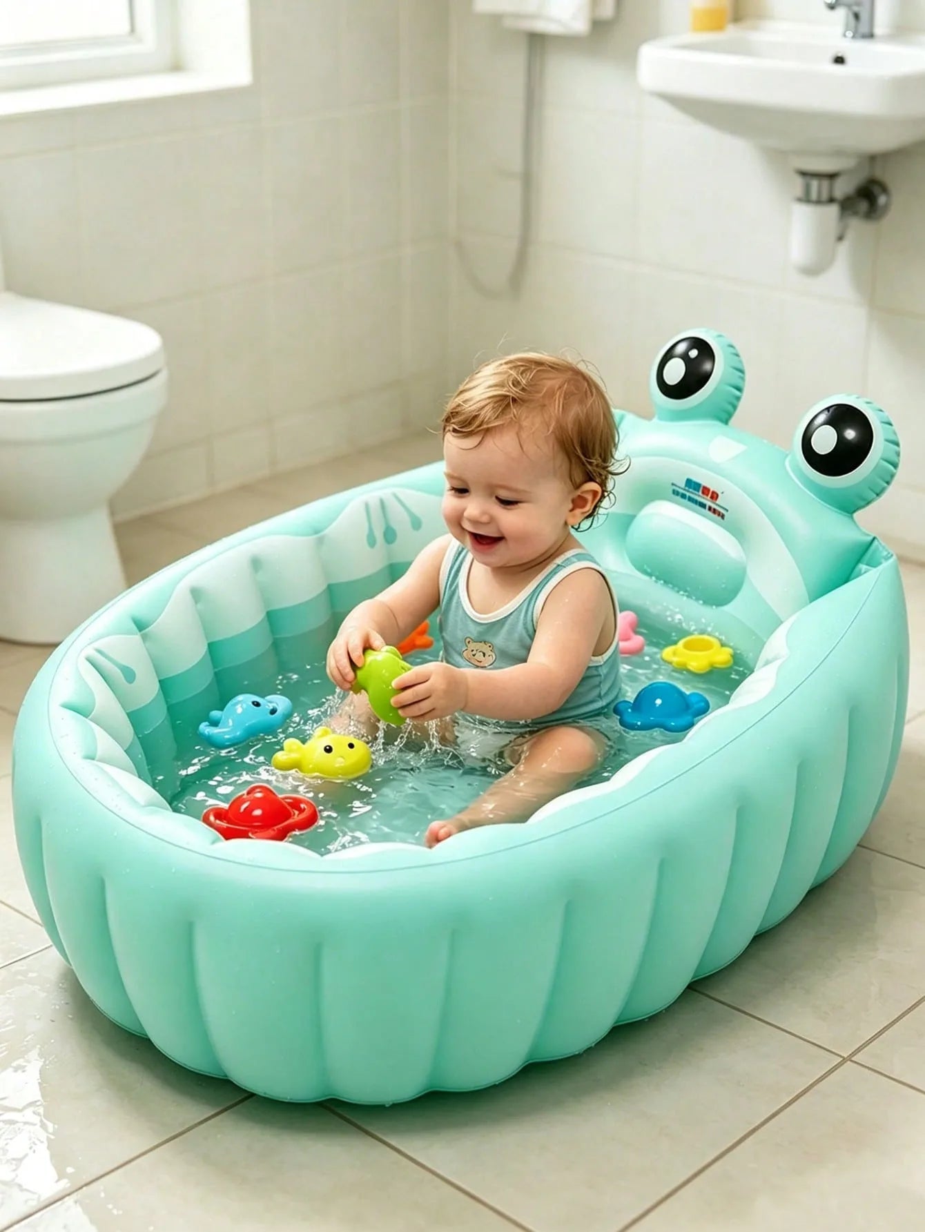 Foldable & Inflatable Baby Bath Tub for Newborn to Toddler (0-3 Years)