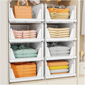 5 Pack Stackable Closet Storage Basket