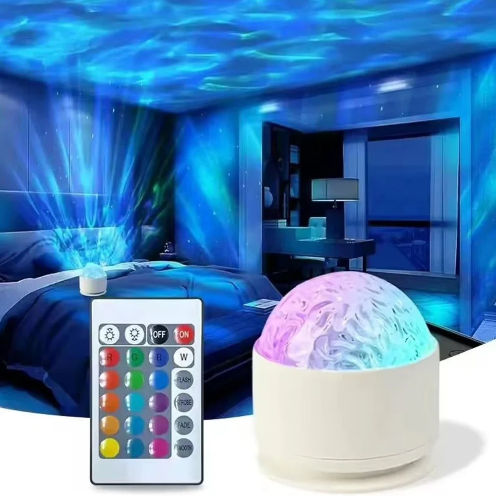 Calming Sensory Lights, Sensory Toys for Kids with Autism, Ocean Light Projector with 15 Color Patterns, Light Projects Water Ripple Effects onto Walls and Ceilings, Autism Toy,for Children and Adults