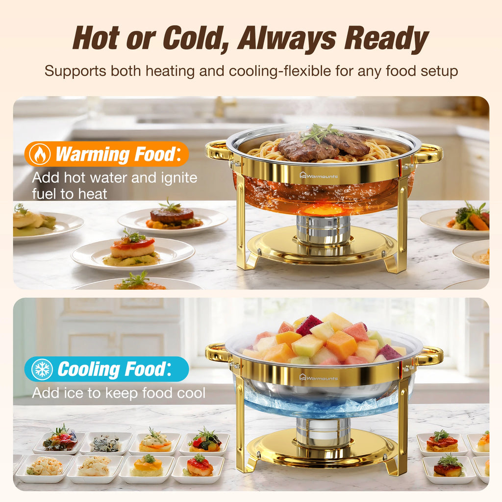 Chafing Dishes for Buffet 6.5QT Round Stainless Steel