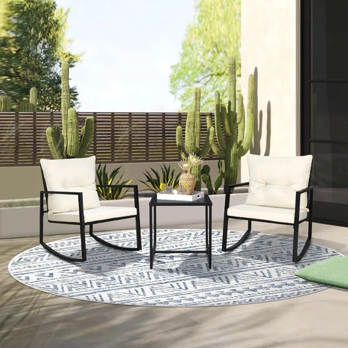 3 Piece Outdoor Rocking Bistro Set
