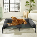 XL Large Dog Bed, Raise with Cooling Breathable Mat and Soft Plush Camping Cot