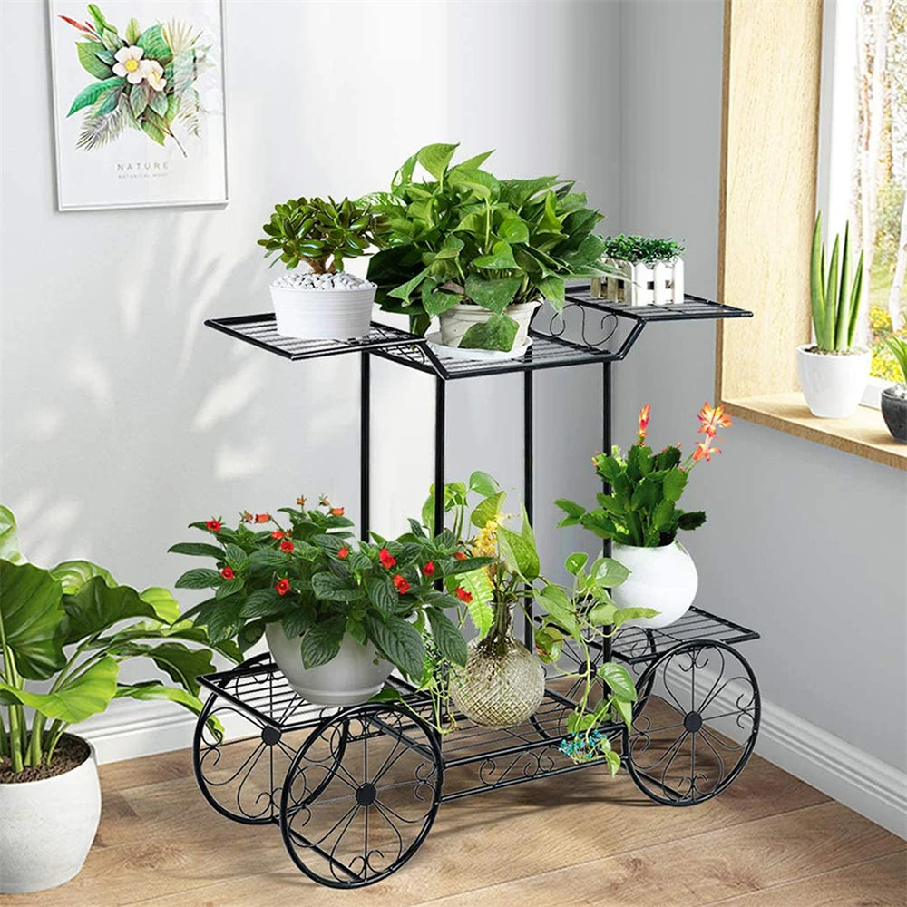 6 Tier Garden Cart Plant Holder Wrought Iron