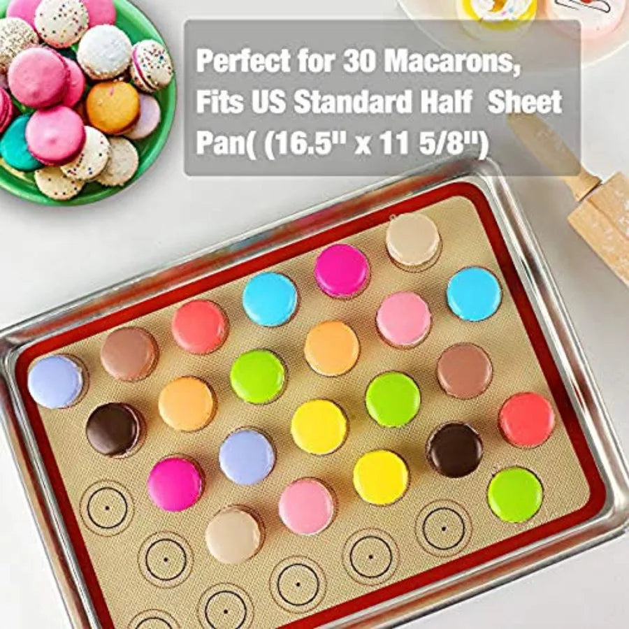 Set of 2 Non Stick Silicon Macaroon Baking Sheet