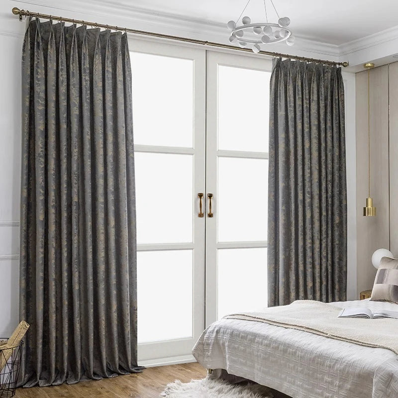 2 Panels Velvet Full Blackout Window Drapes, Thermal Sound Insulated Luxury Curtain for Living Room Bedroom Home Decor