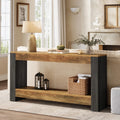 Rustic Entryway Console Table, 63" Long Sofa Table Behind Couch Table