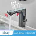 Bathroom Basin Faucets Touch Sensor Digital LED Temperature Display Hot Cold Water Intelligent Sink Faucet Water Tap