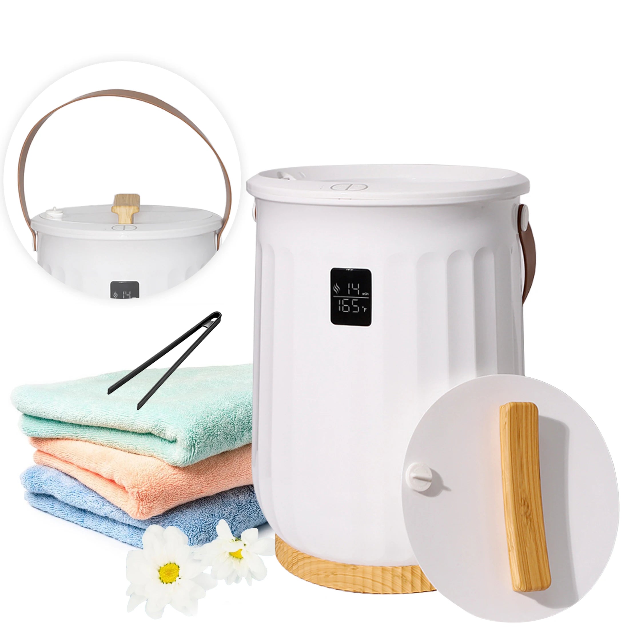 5.28 Gallon Towel Warmer Bucket Hot Bath Towel Heater Machine Portable Spa Facial Salon Barber Hair Salon Equipment For Bathroom Home Use