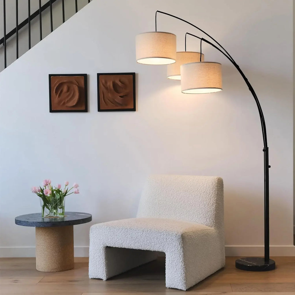 BestsellerBrightech Trilage Arc Floor Lamp for Living Room, Multi Head Tree Floor Lamp for Bedroom, 3 Lights Standing Lamps Hang