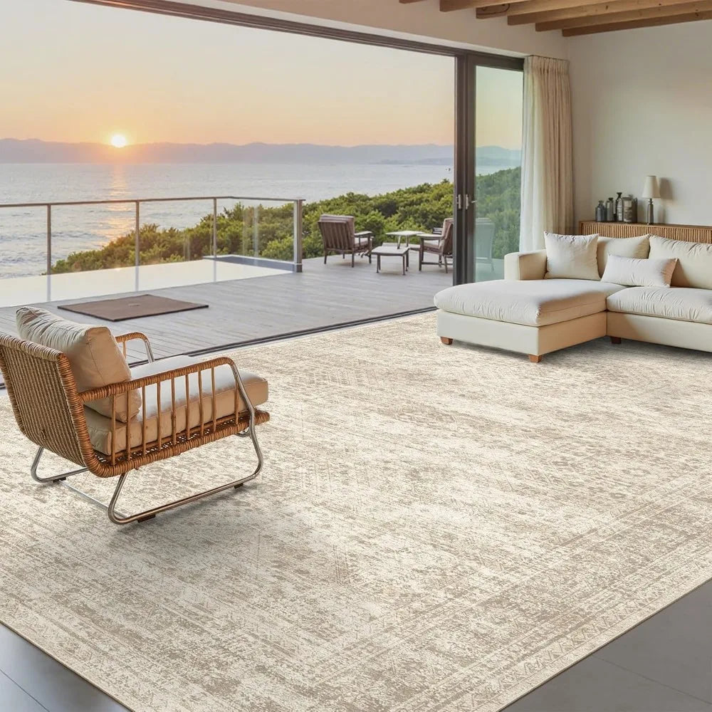 Soft Rugs for Living Room Vintage Beige Carpet 8x10