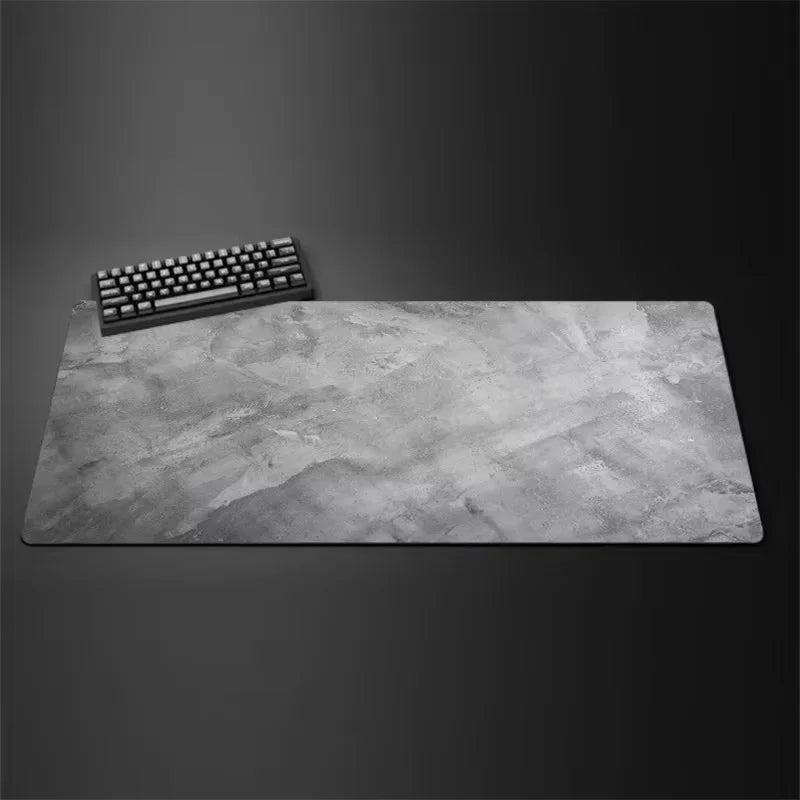 Gray Mouse Pad – Large & Small Overlocked XXL Desktop Keyboard Table Pad, Gaming Desk Mat for PC
