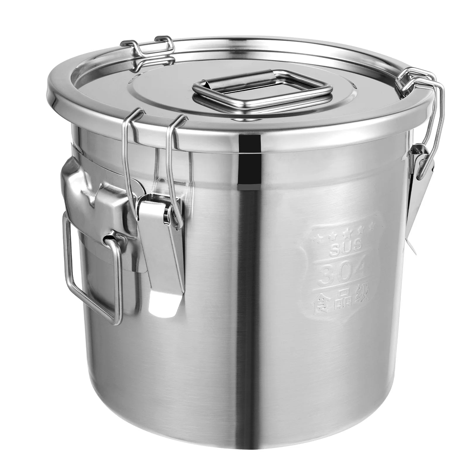 12L  Stainless Steel Cereal Container Metal Kitchen Rice Oil Storage Bucket Airtight Durable, Corrosion Resistant