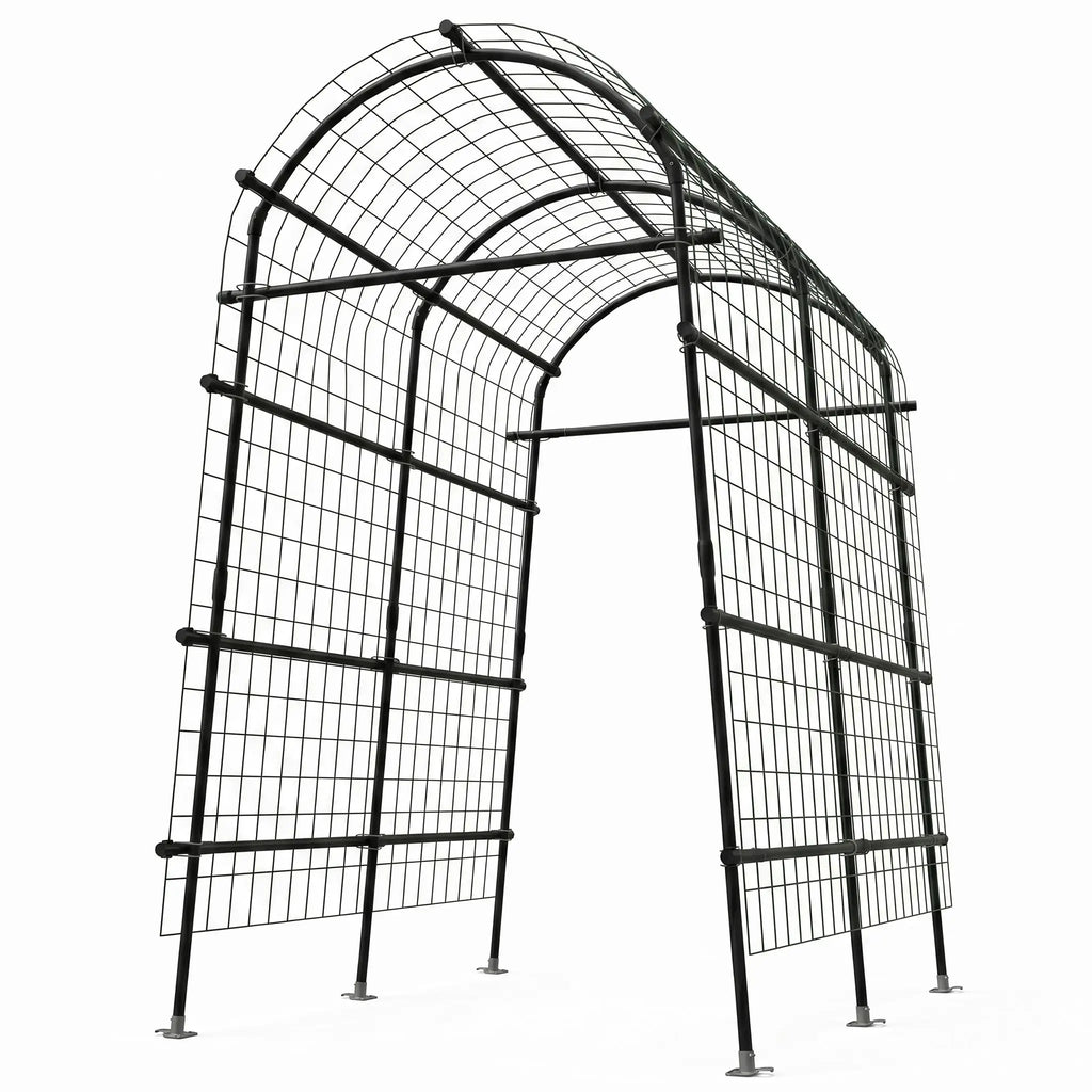 Cucumber Trellis For Raised Bed U-Shape Garden Trellis For Climbing Plants Metal Arch Vegetables Trellis Plant Support For Grape Vine Beans Squash Peas Flower Outdoor