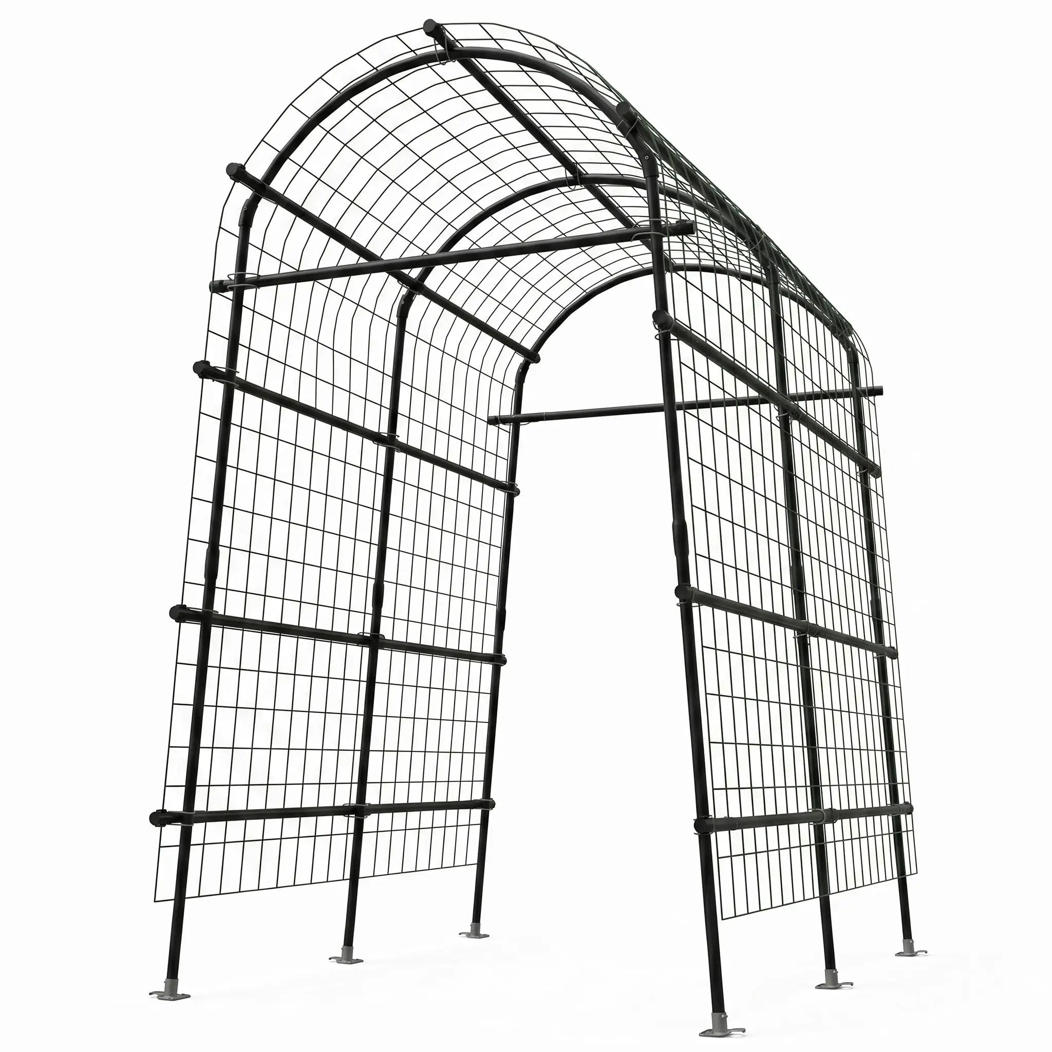 Cucumber Trellis For Raised Bed U-Shape Garden Trellis For Climbing Plants Metal Arch Vegetables Trellis Plant Support For Grape Vine Beans Squash Peas Flower Outdoor