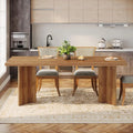 Farmhouse Dining Table for 4 to 6 People, 63-inch Rectangle Wooden Kitchen Table with Large Tabletop and Heavy Duty,